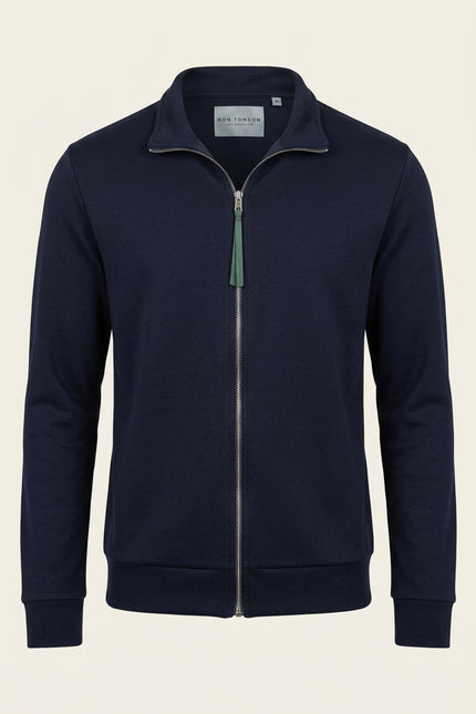 Full Zip Sweater - Navy - Front