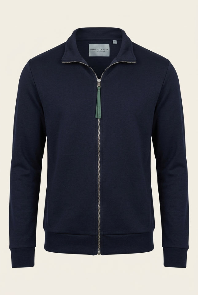 Full Zip Sweater - Navy - Front