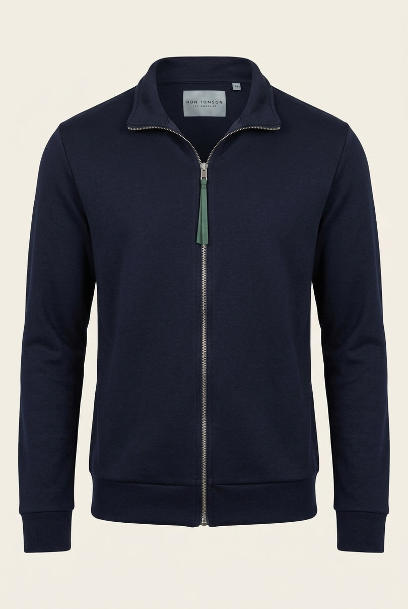 Full Zip Sweater - Navy - Front