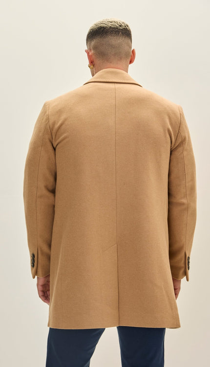 Full Zipped Single Pocket Raincoat - Camel - Ron Tomson