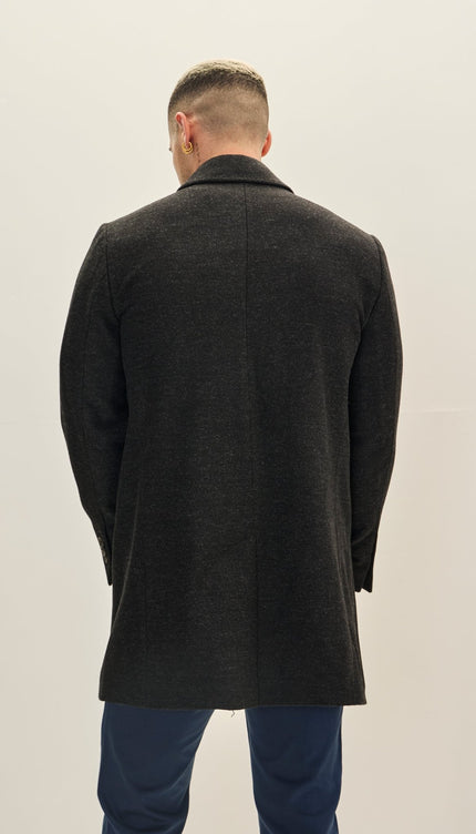 Full Zipped Single Pocket Raincoat - Dark Anthracite - Ron Tomson