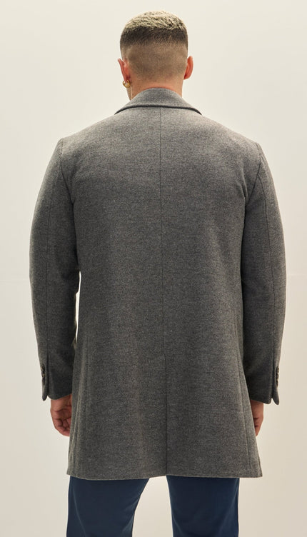 Full Zipped Single Pocket Raincoat - Grey - Ron Tomson
