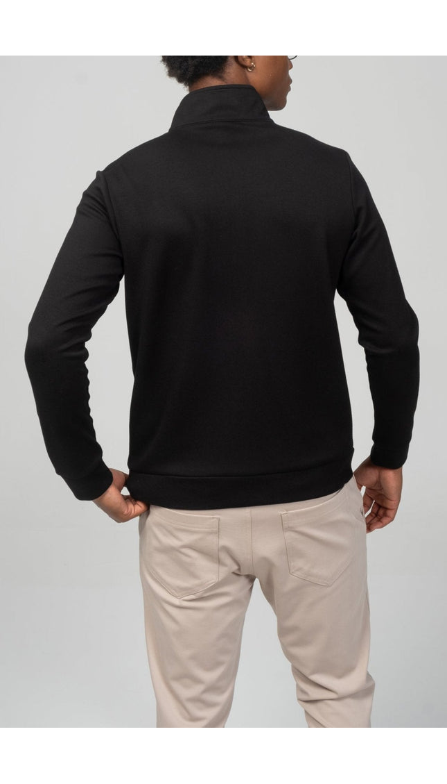 Full Zipper - Up Sweater - Black - Ron Tomson