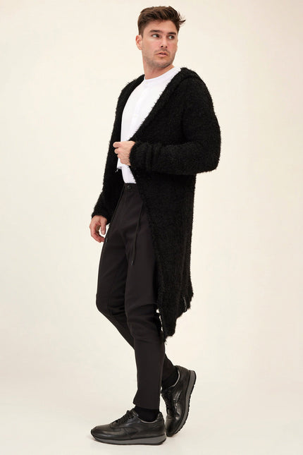 Fuzzy Long Cardigan black 2