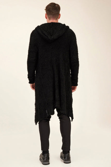 Fuzzy Long Cardigan black 3