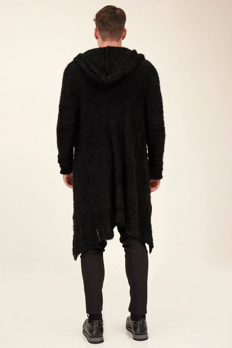 Fuzzy Long Cardigan black 3