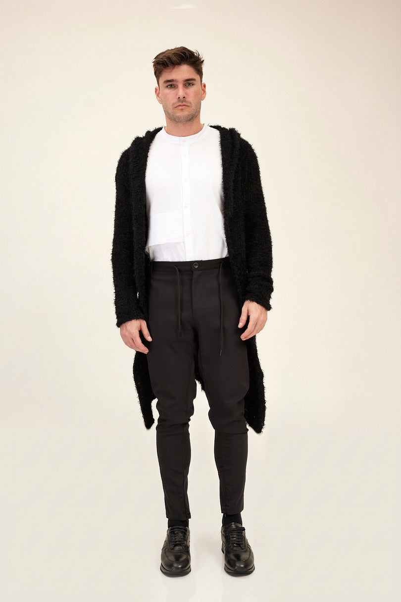 Fuzzy Long Cardigan black 4