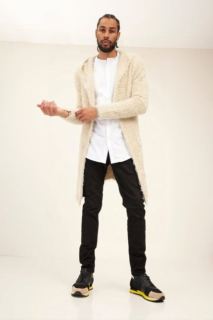 Fuzzy Long Cardigan stone 1