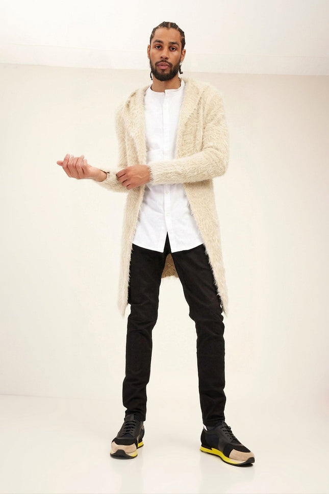 Fuzzy Long Cardigan stone 1