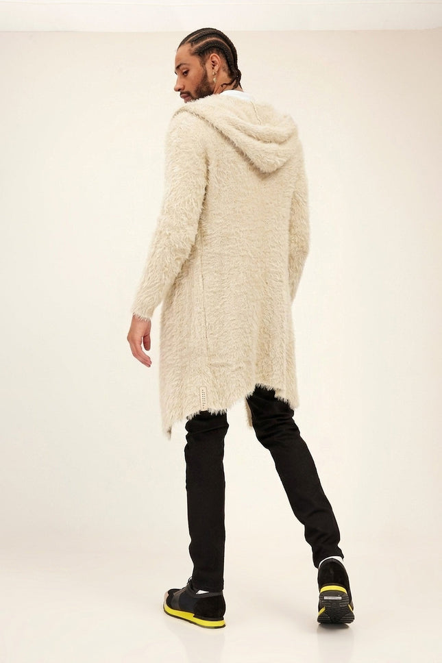 Fuzzy Long Cardigan stone 2
