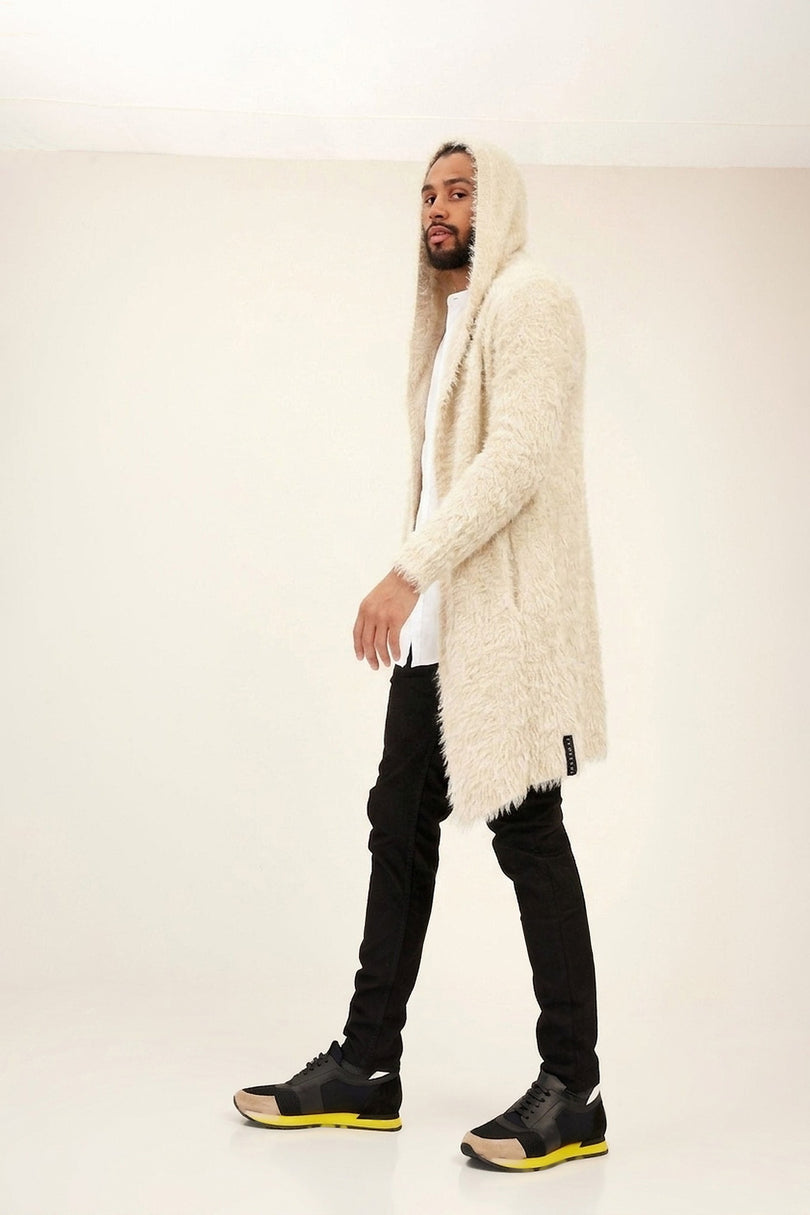 Fuzzy Long Cardigan stone 3