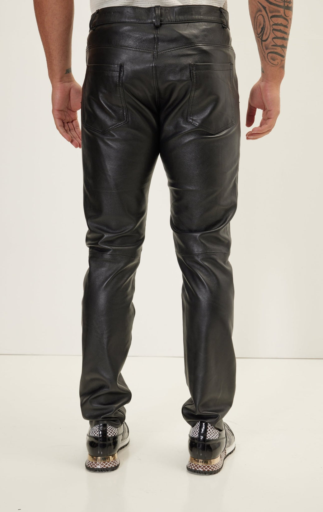 Genuine Lambskin Leather Pants - Black - Ron Tomson