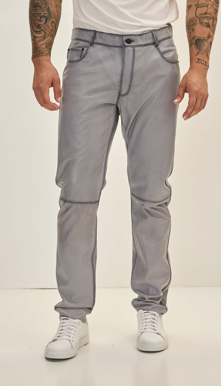 Genuine Lambskin Leather Pants - GREY TINT - Ron Tomson