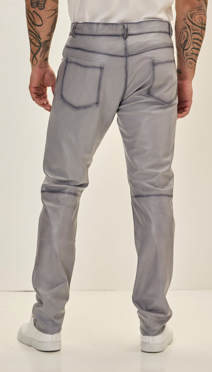 Genuine Lambskin Leather Pants - GREY TINT - Ron Tomson