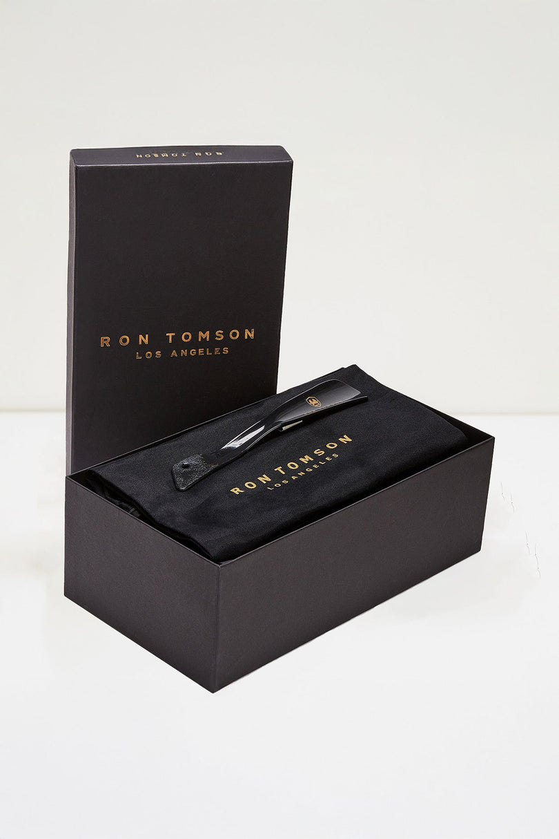 Genuine Leather Court Sneakers - Black - Ron Tomson