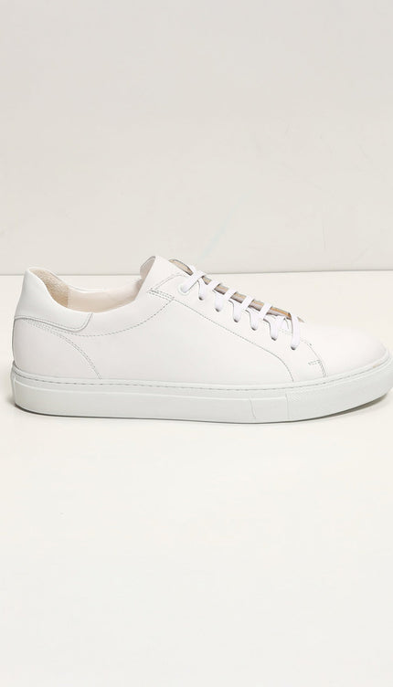 Genuine Leather Court Sneakers - White - Ron Tomson