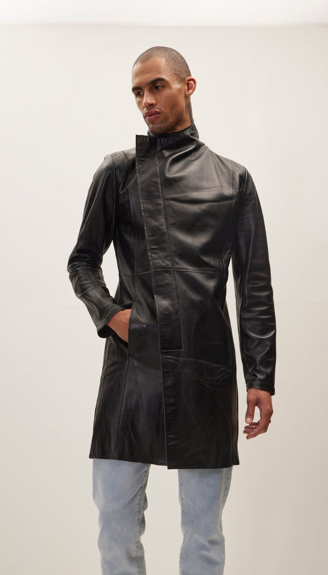 Genuine Leather Rebel Jacket - Black Black - Ron Tomson