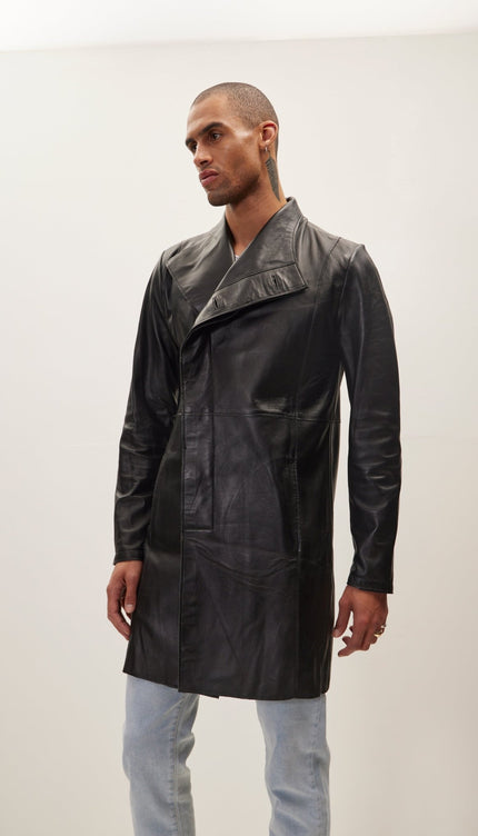 Genuine Leather Rebel Jacket - Black Black - Ron Tomson