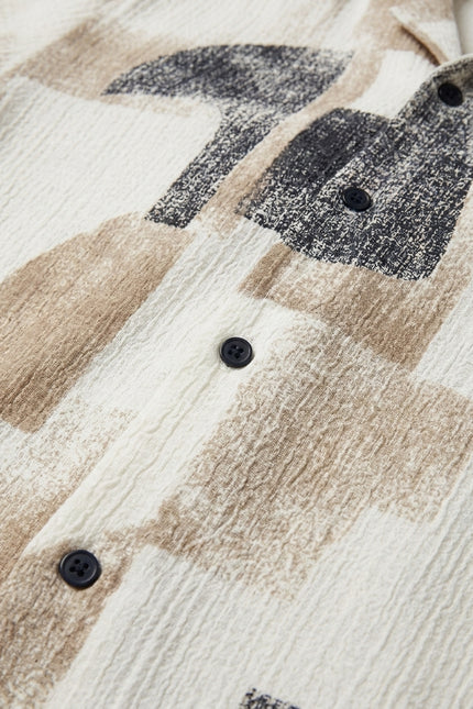 Geometric Short-Sleeve Shirt - Stone Black - Detail