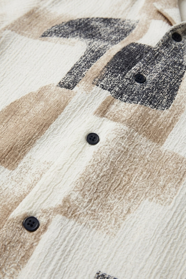Geometric Short-Sleeve Shirt - Stone Black - Detail
