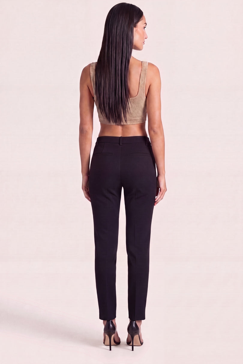 Glitter Cropped Tank Top - Beige - back view