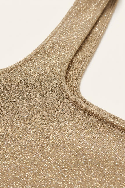 Glitter Cropped Top - Beige - Detail
