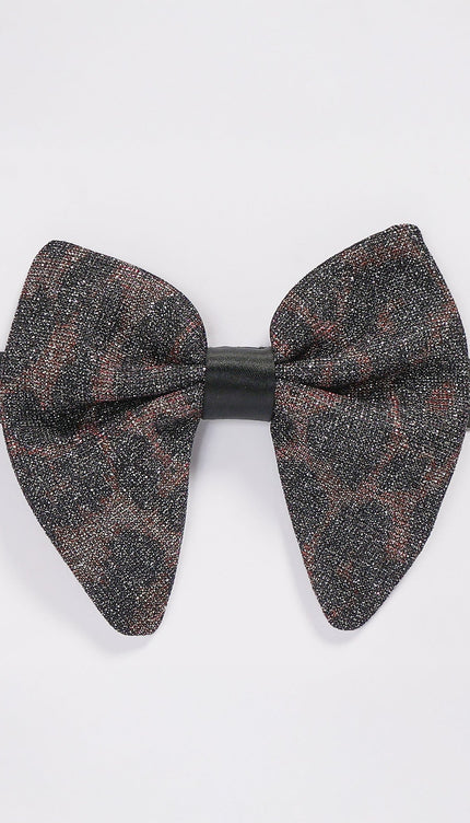 Glitter Embellished Pre - Tied Bow Tie - Black Pink - Ron Tomson