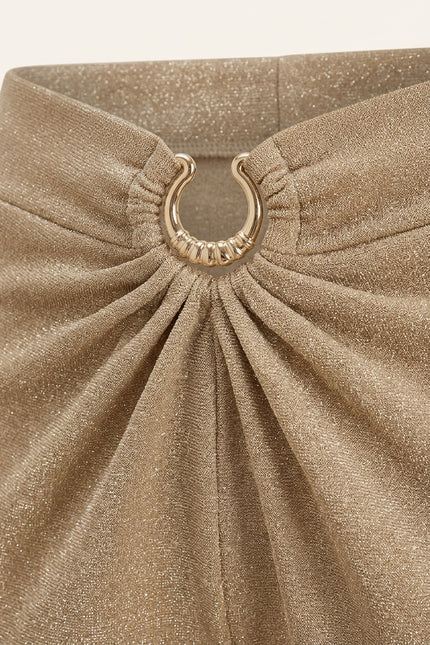 Glitter Flared Pants - Beige - Detail