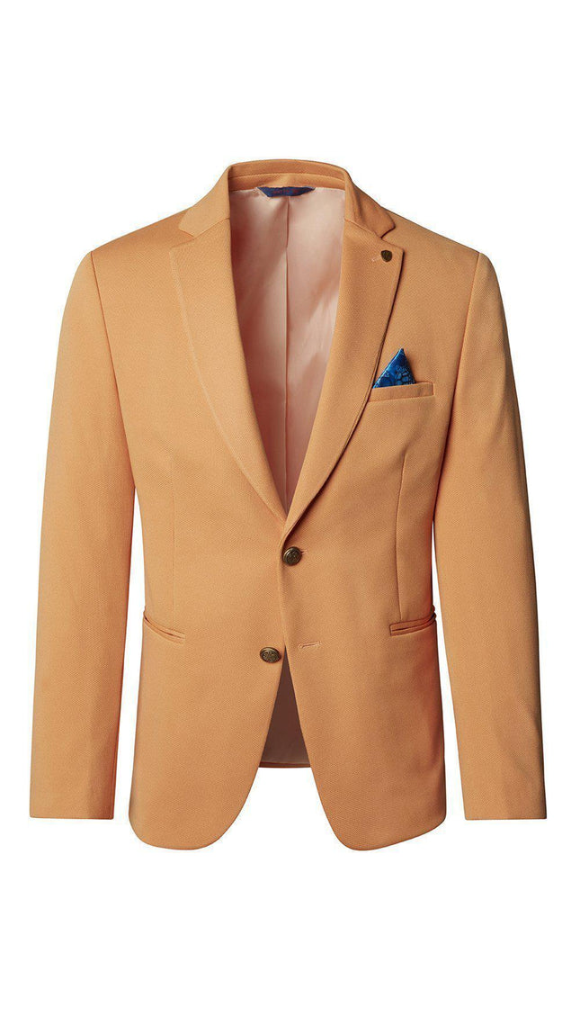 GOLD-BUTTON FITTED NOTCH BLAZER - YELLOW - Ron Tomson