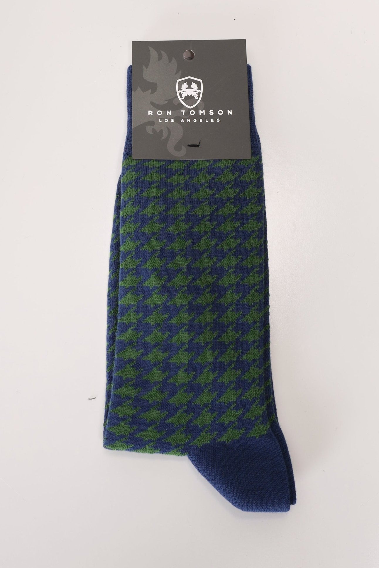 Green Houndstooth Sock - Ron Tomson