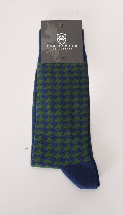 Green Houndstooth Sock - Ron Tomson
