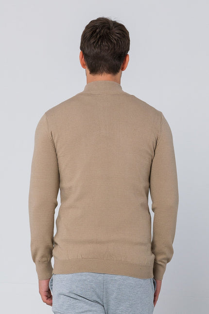 Half Zip Sweater - Beige - Ron Tomson