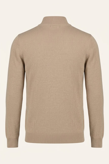 Half Zip Sweater - Beige - Back