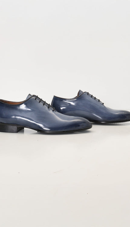 Hand Paint Patina Patent Leather Oxfords - Grey - Ron Tomson