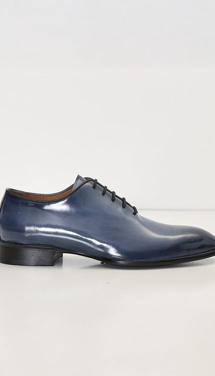 Hand Paint Patina Patent Leather Oxfords - Grey - Ron Tomson