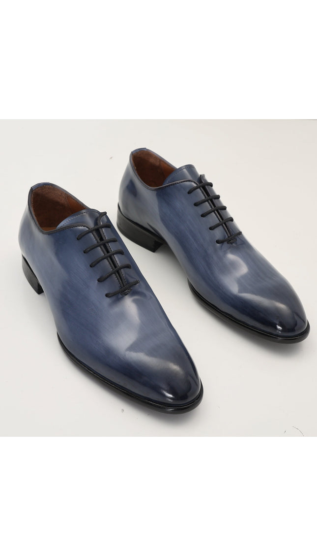 Hand Paint Patina Patent Leather Oxfords - Grey - Ron Tomson