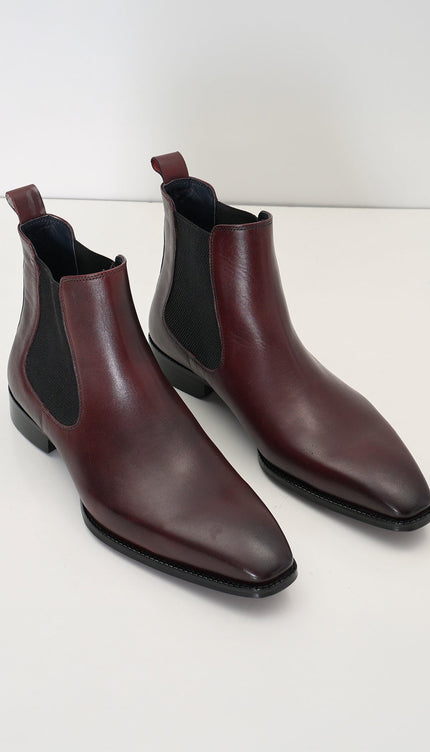 Handmade Leather Chelsea Boot - Burgundy - Ron Tomson