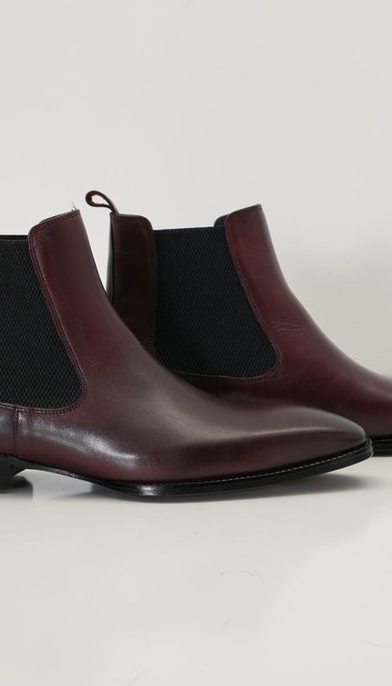 Handmade Leather Chelsea Boot - Burgundy - Ron Tomson