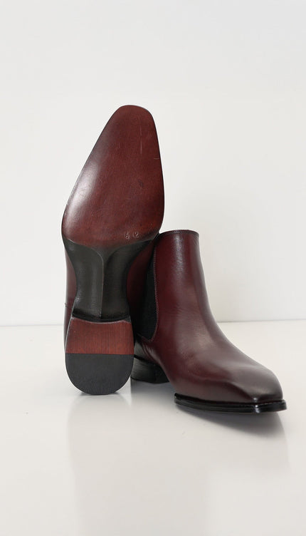 Handmade Leather Chelsea Boot - Burgundy - Ron Tomson