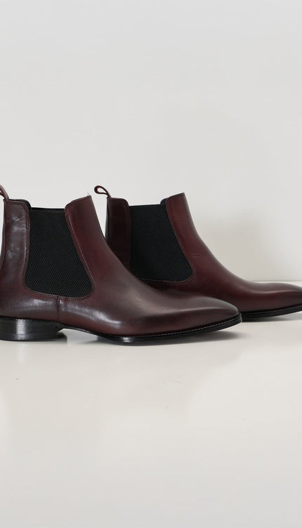 Handmade Leather Chelsea Boot - Burgundy - Ron Tomson