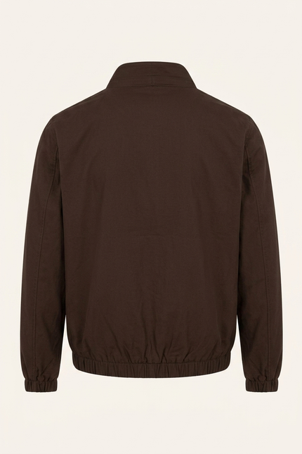 Harrington Bomber Jacket Dark Brown - Back