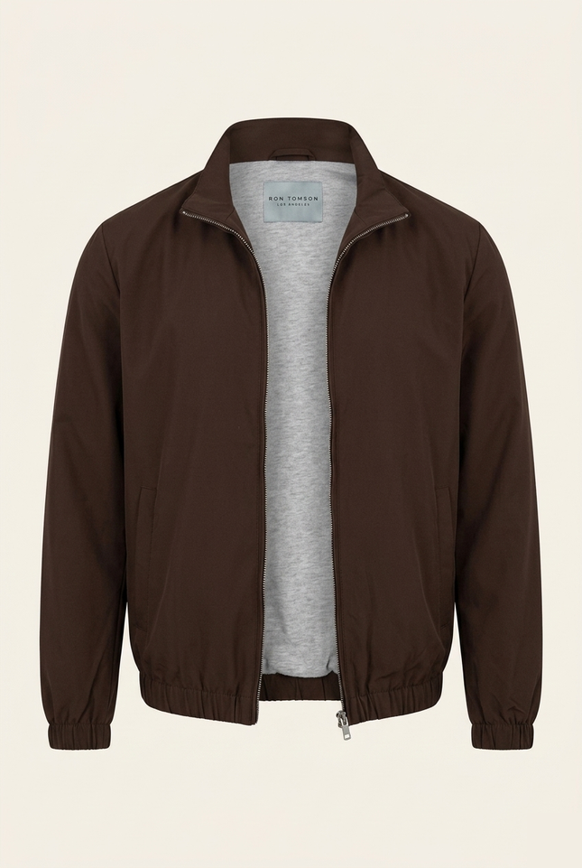 Harrington Bomber Jacket Dark Brown - Front