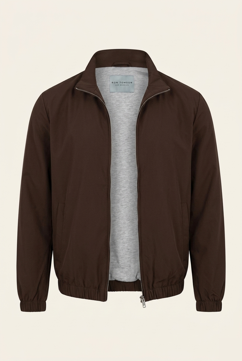 Harrington Bomber Jacket Dark Brown - Front