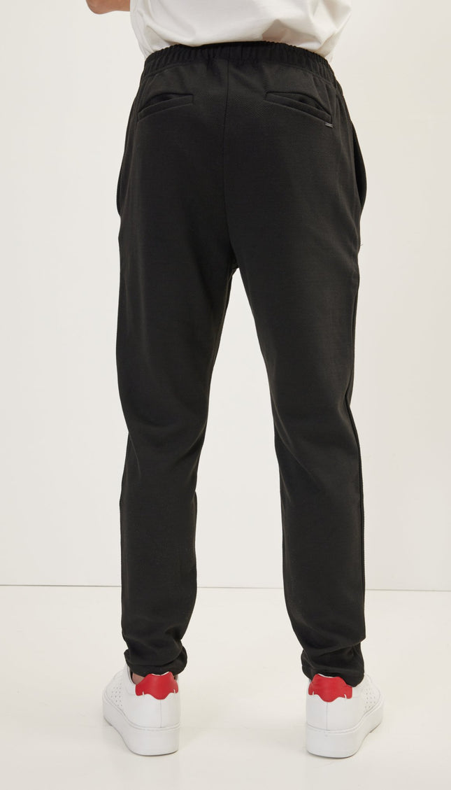 Hidden Drawstring Relaxed Pants - Black - Ron Tomson