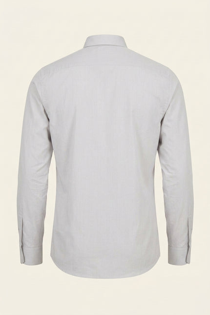 Hidden Placket Dress Shirt - Grey - Back