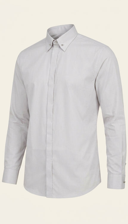 mens light grey dress shirt Slim Fit Light Gray Oxford Dress Shirt main image 1