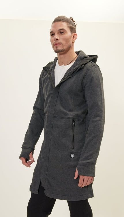 Hooded Longline Jacket - Anthracite - Ron Tomson