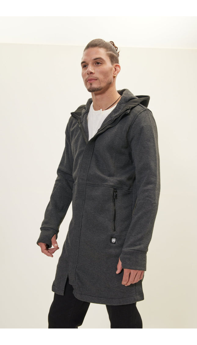 Hooded Longline Jacket - Anthracite - Ron Tomson