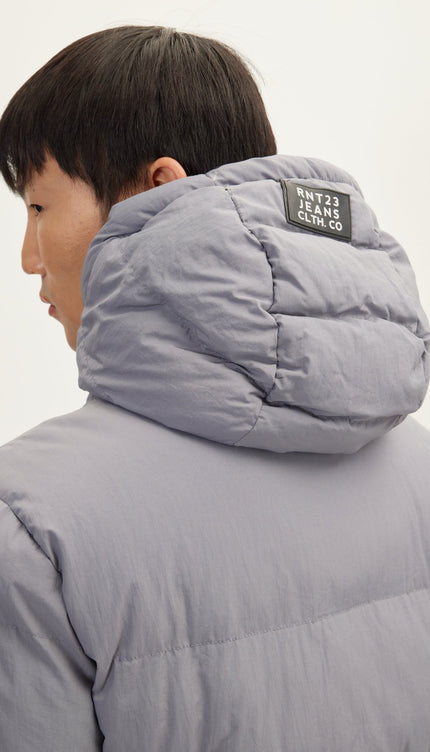 Hooded Padded Coat - Grey - Ron Tomson