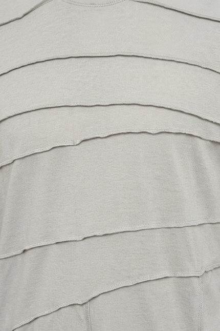 Horizontal Stitch Detail T-Shirt - Grey - Detail